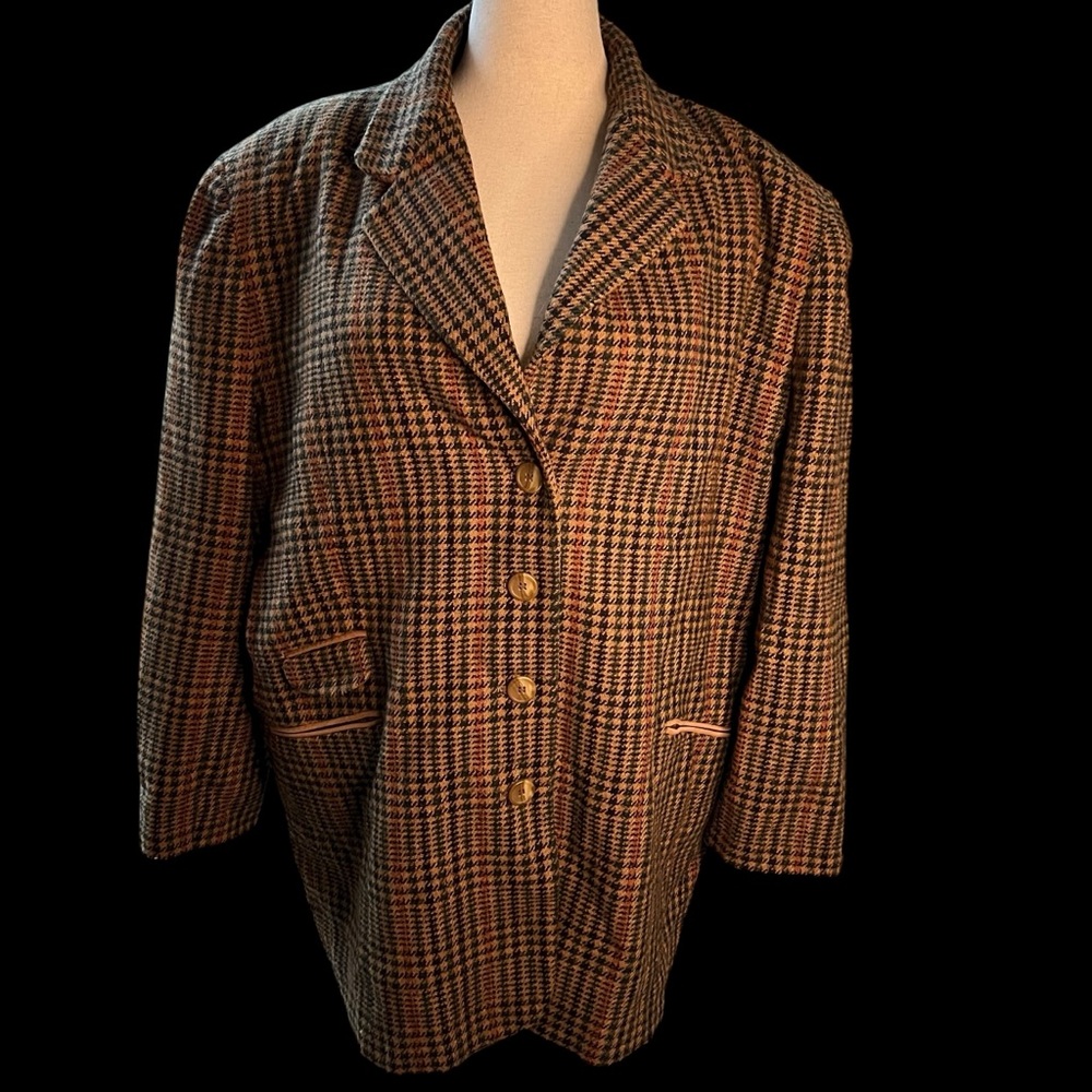 Vintage ladies houndstooth blazer plus size 22